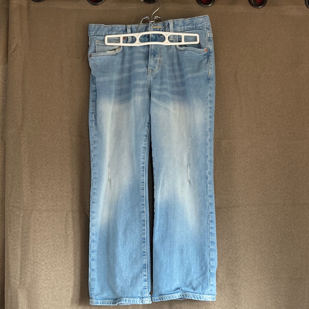 Boys Old Navy Light Blue Jeans Straight Custom Hemmed 21-1/2” Inseam 12 Husky